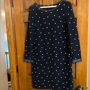 J. Crew, silk Navy Polka Dot Dress, size 4